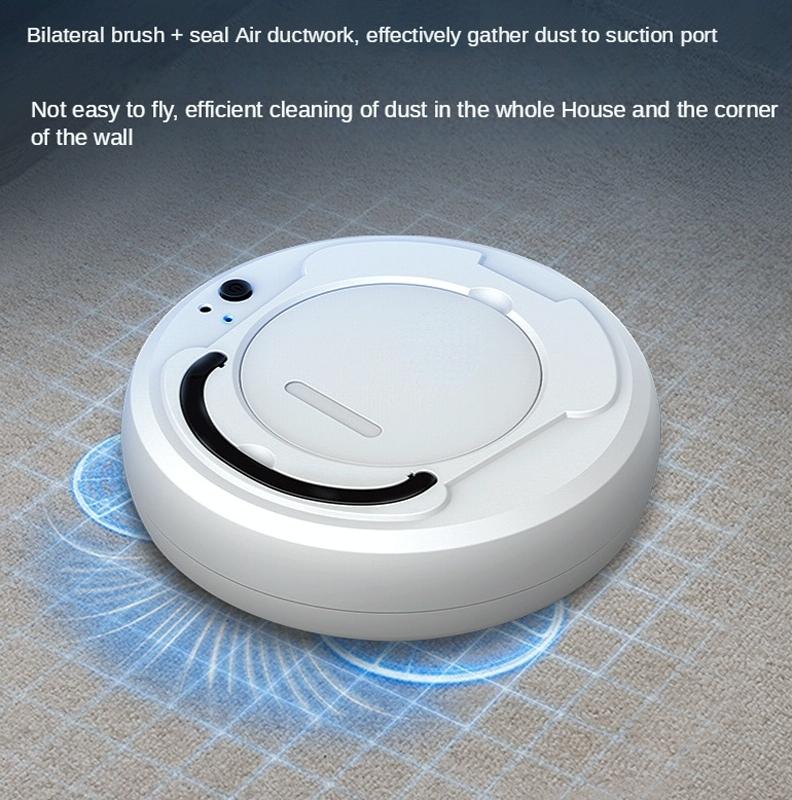 Smart 3-in-1 Robot Vacuum with Wet / Dry Mopping - Rechargeable & Auto Cleaning - Black - Black