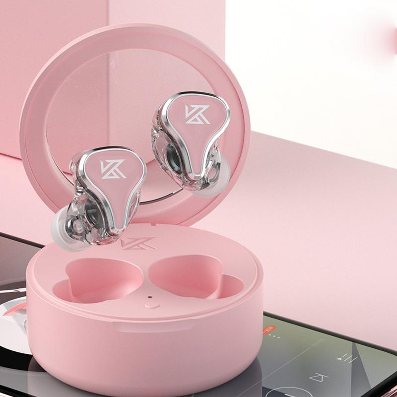 Hybrid Bluetooth 5.2 True Wireless Tws Earphones - Kz Sk10 - Pink