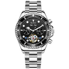 Waterproof Mechanical Watch for Men - Multifunctional - Black