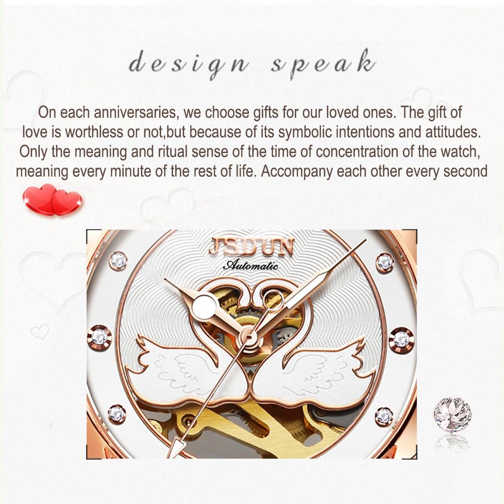Stylish Waterproof Ceramic Mechanical Watch for Women with Diamond Accents - Black