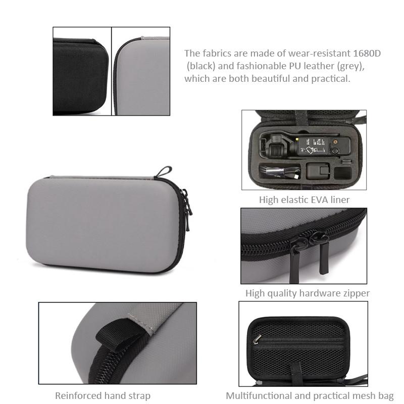 Dji Pocket 3 Carrying Case - Storage Bag Clutch - Black