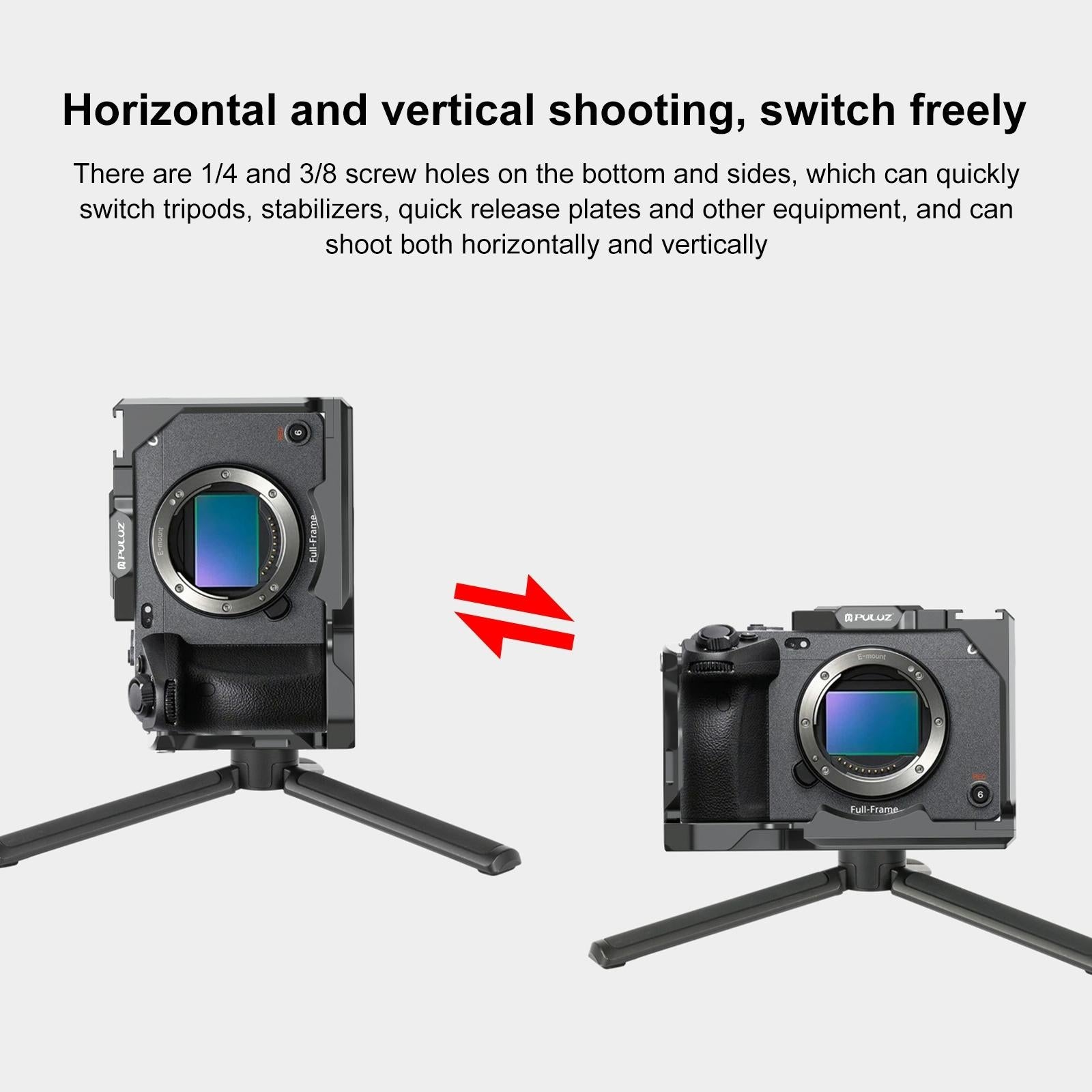 Camera Cage With Nota Slider - Metal Stabilizer Rig Black for Sony Ilme-Fx30 / Fx3