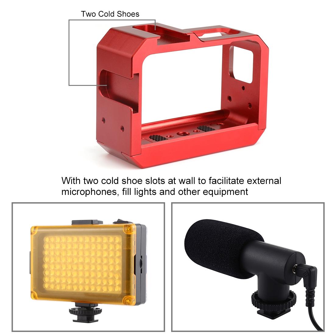 Aluminum Frame Cage for Insta360 one r with Cold Shoe and Tripod Base - Black
