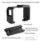 Aluminum Frame Cage for Insta360 one r with Cold Shoe and Tripod Base - Black