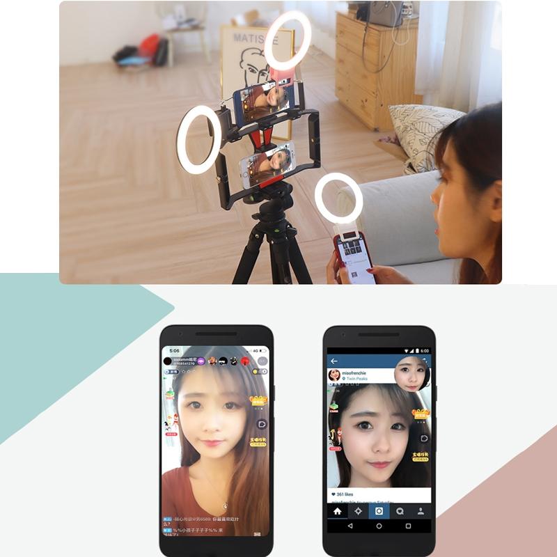 Xj18 Live Self-timer Led Fill Light - Perfect for Live Streaming - Black