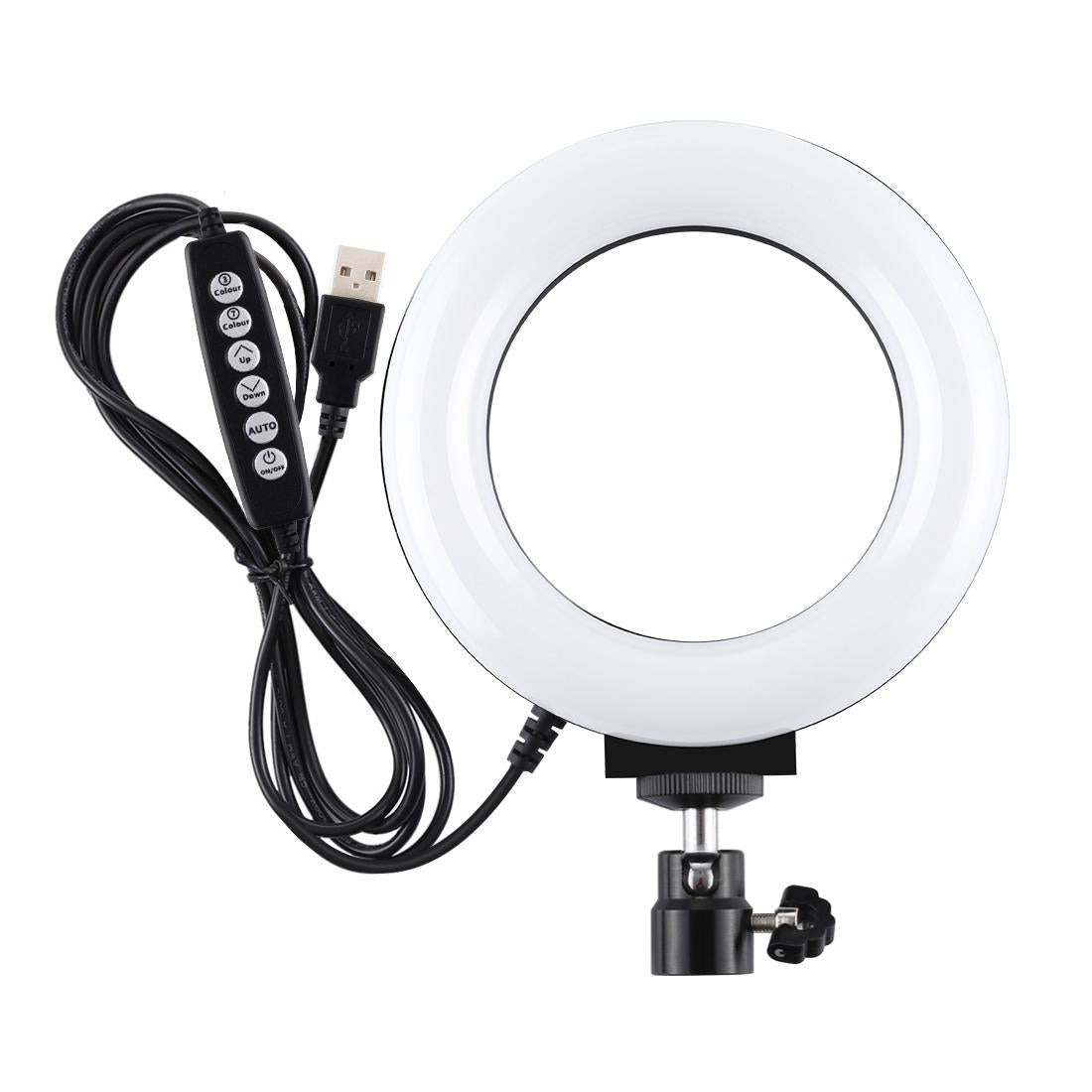 10 Mode Rgbw Led Ring Light with Tripod and Ball Head - 4.7 Inch Curved Surface - Black
