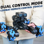 Remote Control Water Bomb Car - Four-wheel Battle Blooming Tire Spray - Green