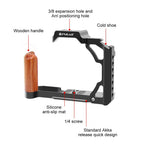 Wood Handle Metal Camera Cage For Nikon Zfc Stabilizer Rig - Black