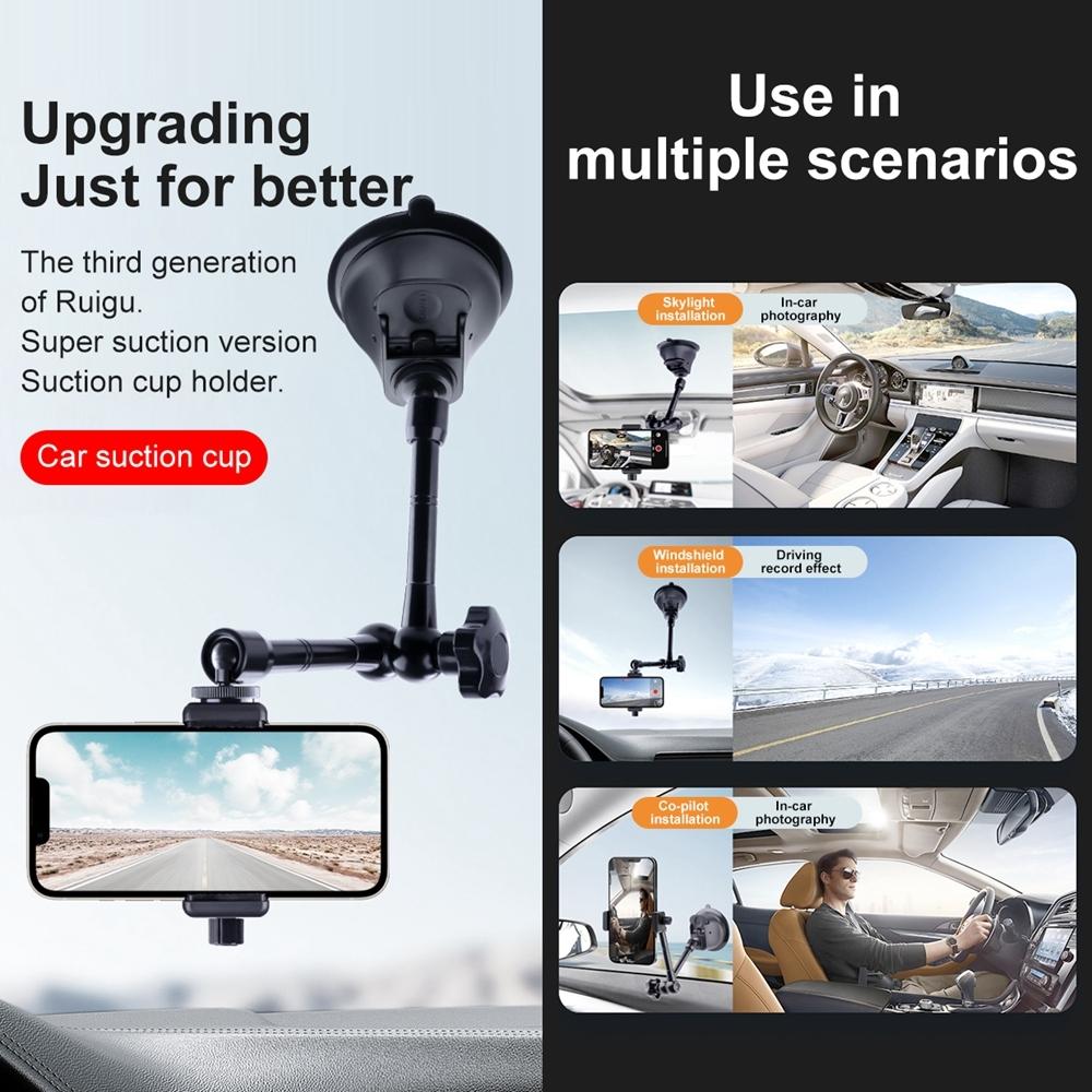 Articulating Magic Arm with Suction Cup Phone Clamp