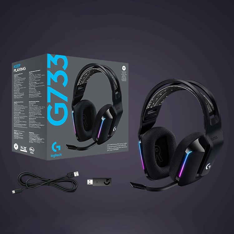 Wireless Rgb Gaming Headset With Light Speed - Black