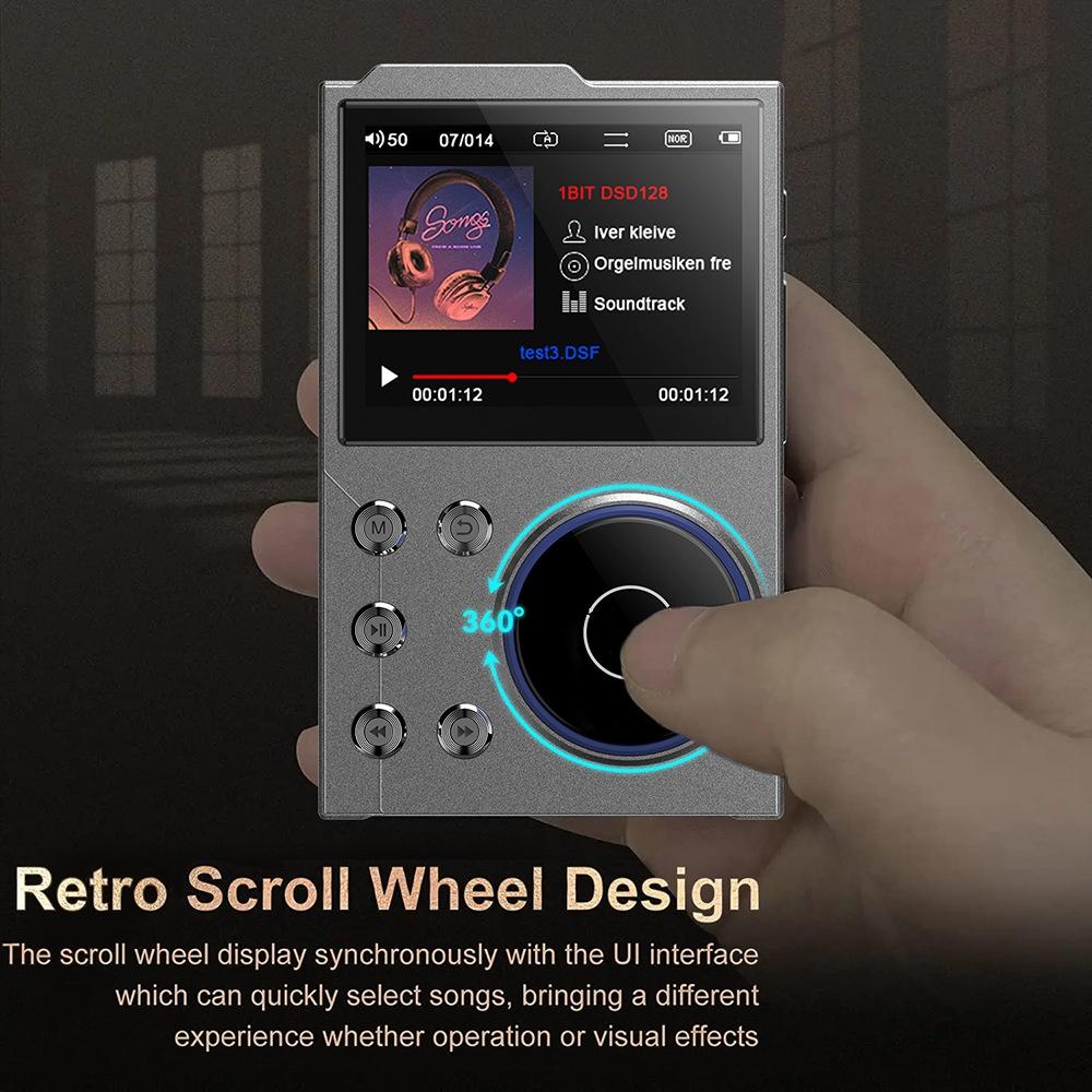 2.4 Inch Hifi Bluetooth Music Player Dsd256 Mastering Sound Quality 16Gb+16Gb Memory - Black - 16Gb+16Gb
