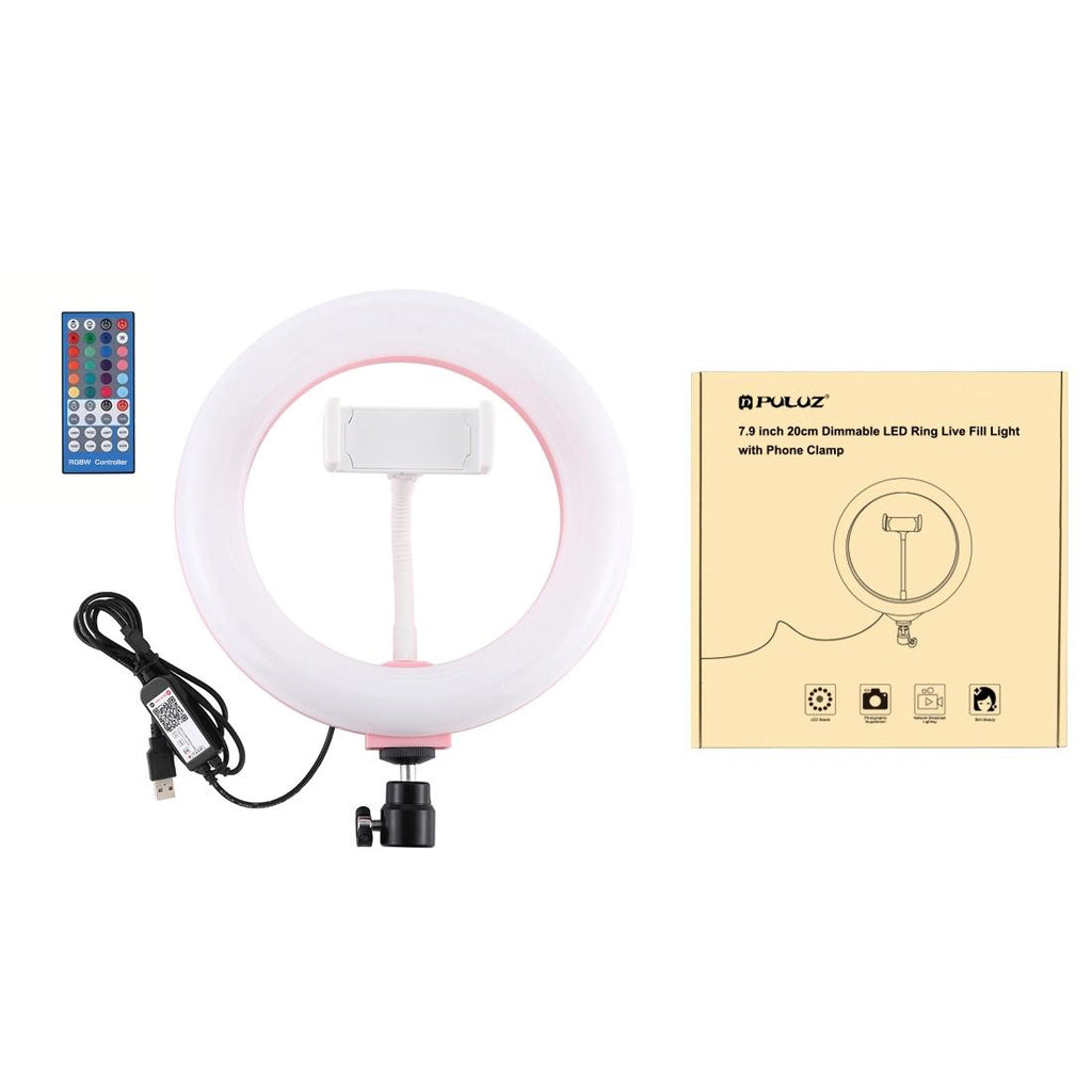 7.9 Dual Colour Led Ring Light with Usb Dimmable for Vlogging and Photography - Black