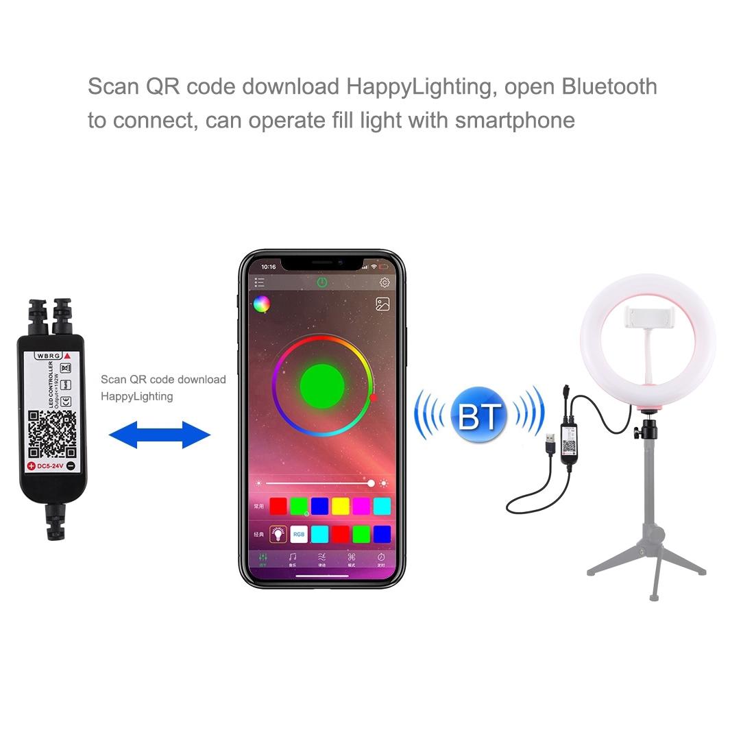 7.9 Dual Colour Led Ring Light with Usb Dimmable for Vlogging and Photography - Black