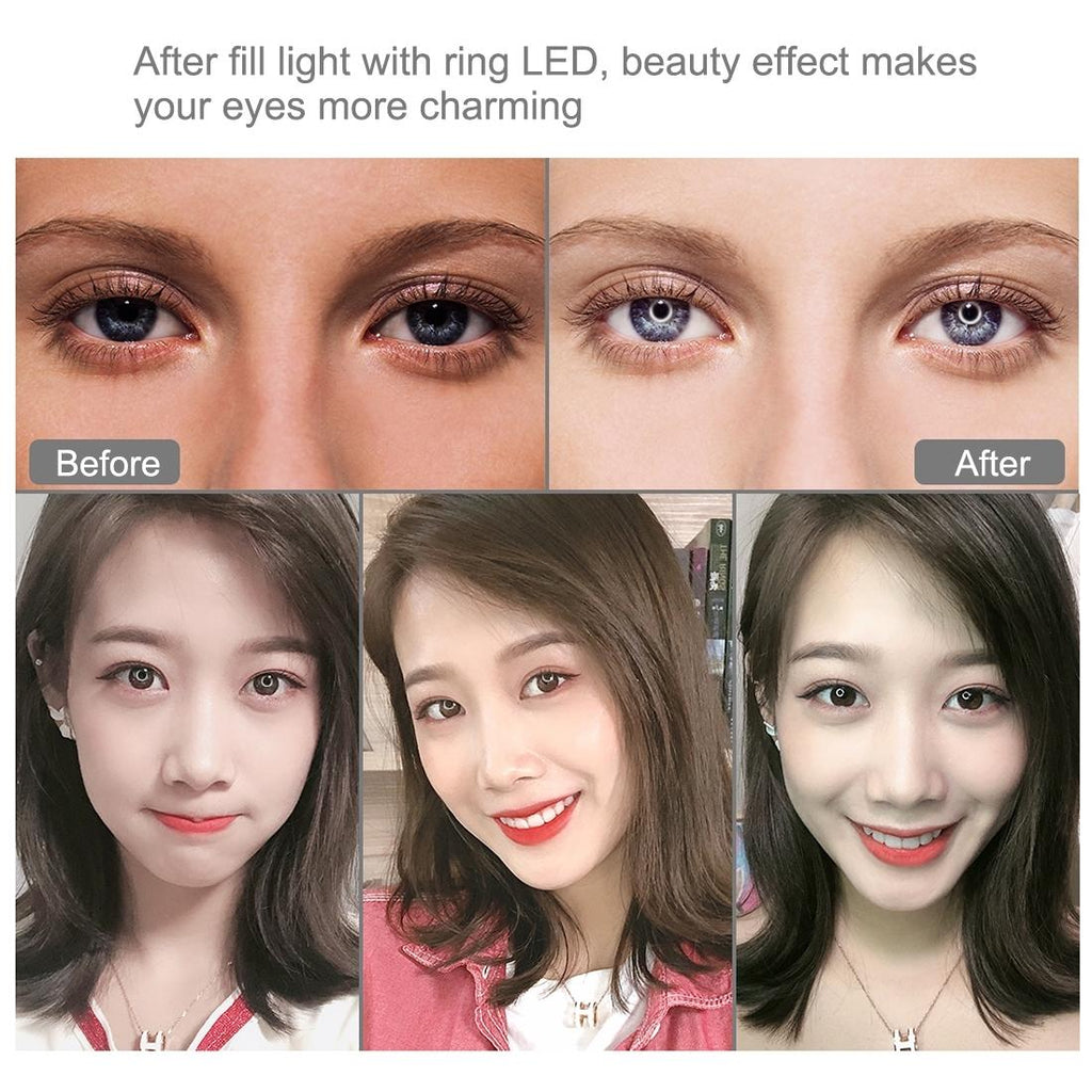 7.9 Dual Colour Led Ring Light with Usb Dimmable for Vlogging and Photography - Black