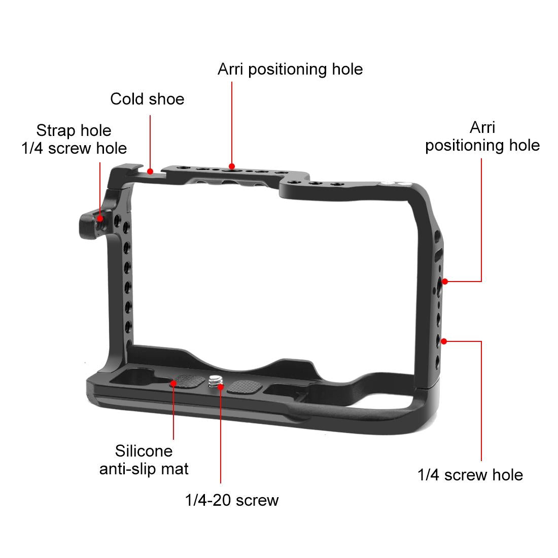 Metal Camera Cage For Canon Eos-Rp Stabilizer Rig - Black