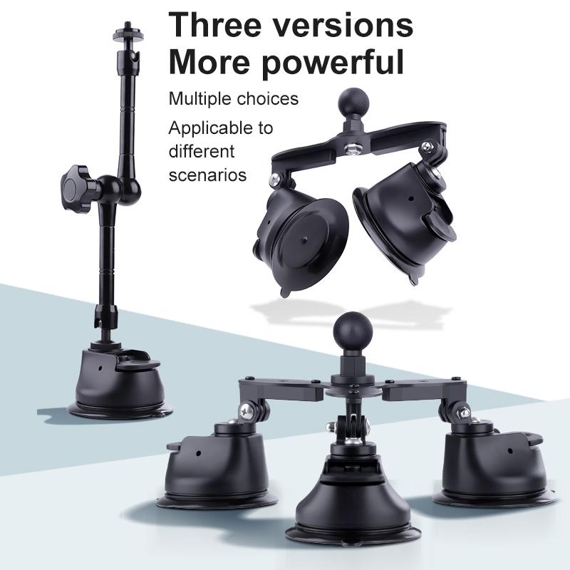 Single Suction Cup Arm Phone Mount with Connecting Rod