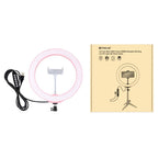 10.2 Usb Led Ring Light with 10 Modes Cold Shoe Tripod & Phone Clamp - Black
