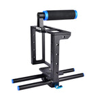Protective Dslr Camera Cage With Stabilizer And Top Handle - Black