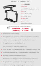 Video Camera Cage Stabilizer With Handle for Canon R5 / R6