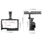Video Camera Cage Stabilizer With Handle - Black for Sony A6600