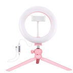 7.9 Led Ring Light with Tripod and Phone Clamp - 3 Modes Dimmable Dual Colour Temperature - Black