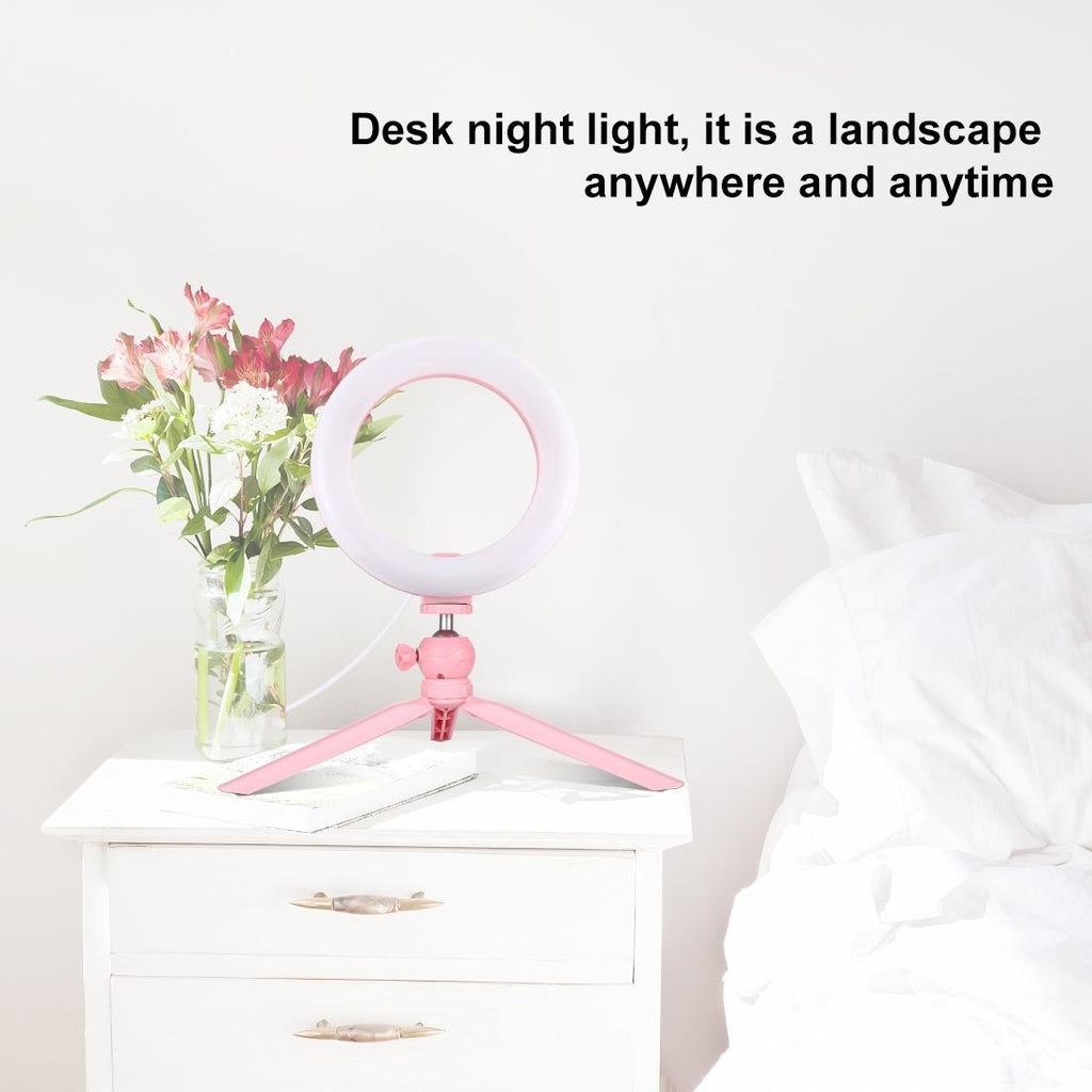 7.9 Led Ring Light with Tripod and Phone Clamp - 3 Modes Dimmable Dual Colour Temperature - Black