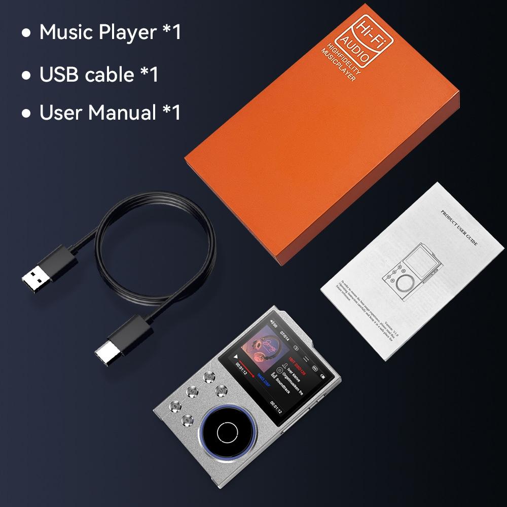 2.4 Inch Hifi Bluetooth Music Player Dsd256 Mastering Sound Quality 16Gb+16Gb Memory - Black - 16Gb+32Gb
