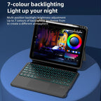 Universal Rotatable Magnetic Keyboard Case For Ipad 10.5 / 10.2 - Suspended Slide Rail Protection - White - For Ipad 12.9 Inch