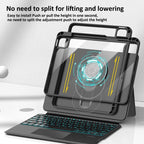 Universal Rotatable Magnetic Keyboard Case For Ipad 10.5 / 10.2 - Suspended Slide Rail Protection - White - For Ipad 12.9 Inch