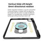 Universal Rotatable Magnetic Keyboard Case For Ipad 10.5 / 10.2 - Suspended Slide Rail Protection - White - For Ipad 12.9 Inch