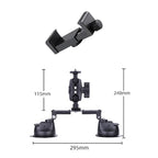 Dual-leg Suction Cup Arm Phone Clamp Mount with Connecting Rod