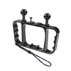Aluminum Dual Handheld Diving Light Arm Mount for Action Cameras - Black
