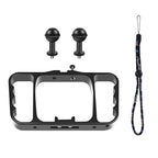 Aluminum Dual Handheld Diving Light Arm Mount for Action Cameras - Black
