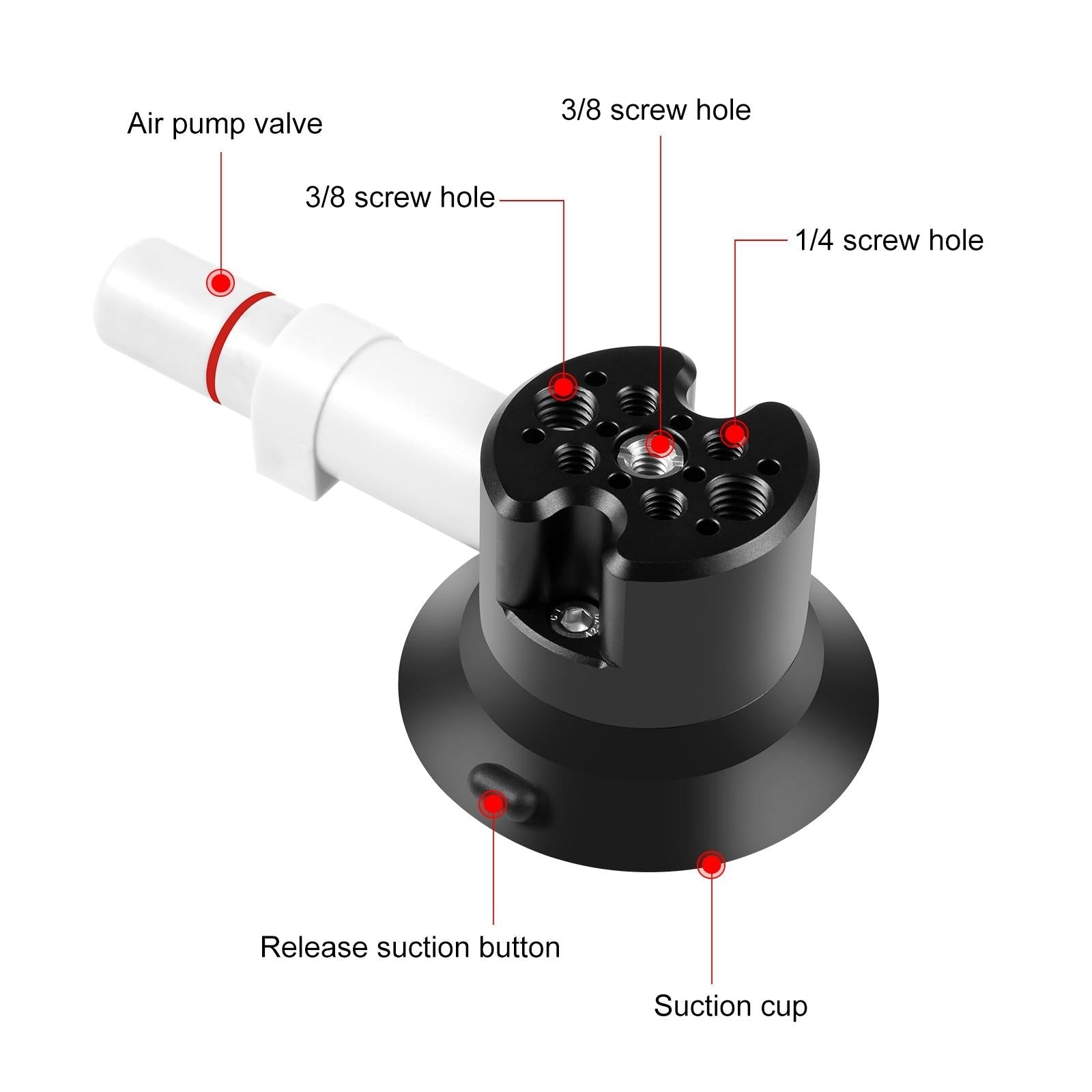 Aluminum Alloy 3 Car Suction Cup Mount