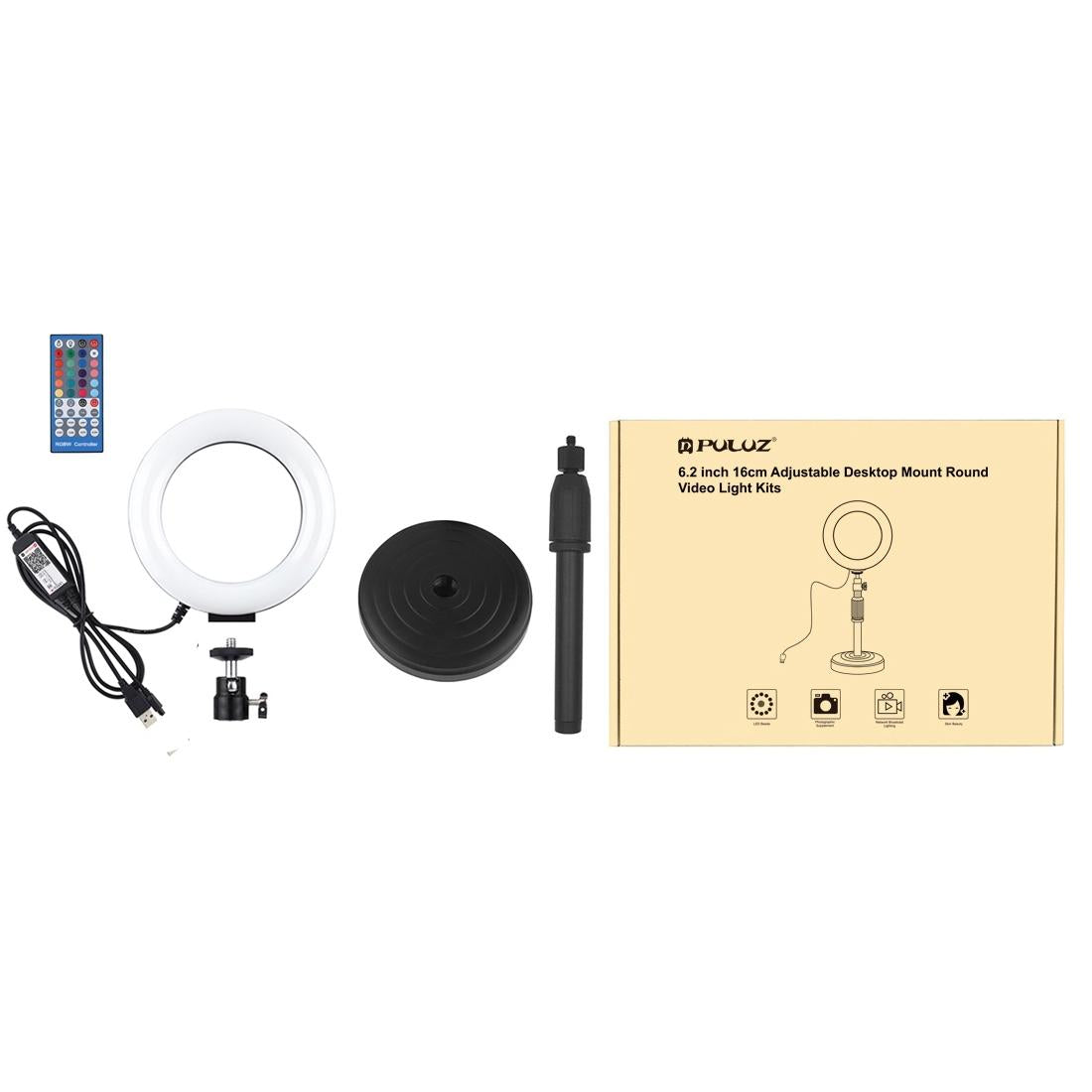 6.2 Rgbw Led Ring Light with Remote and Tripod