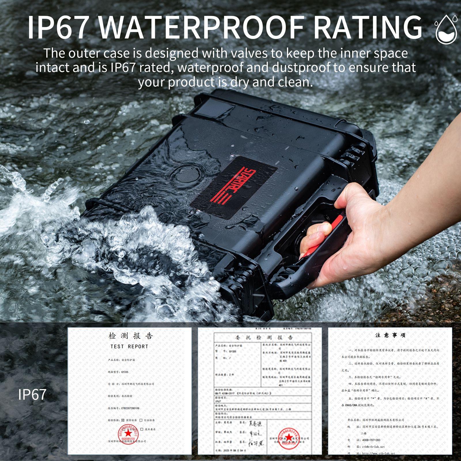 Waterproof Dual-layer Storage Box for Insta360 X4 Startrc - Black