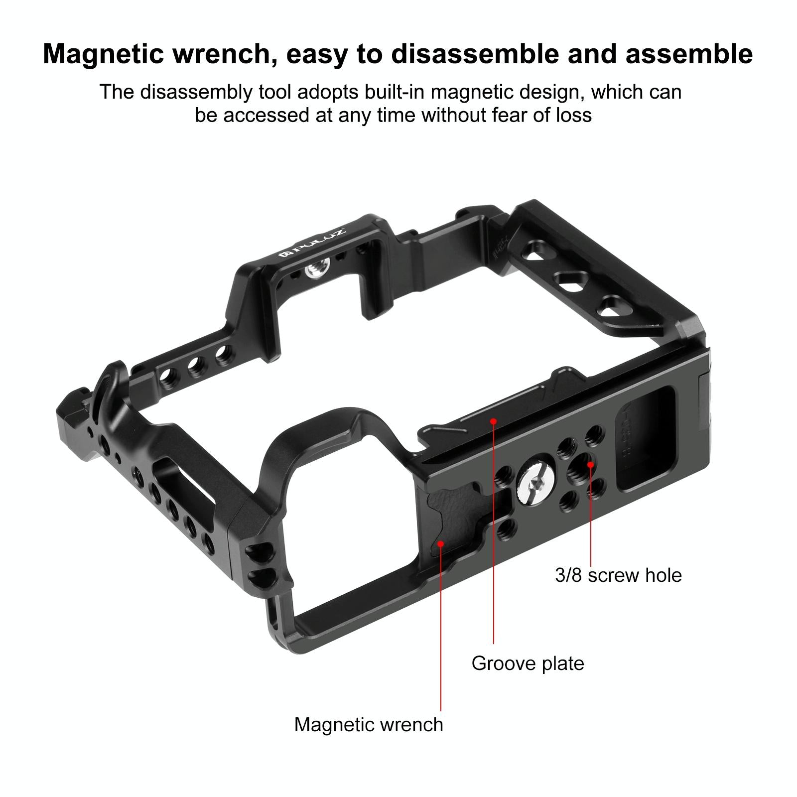 Camera Cage Stabilizer Rig - Metal Black for Sony A7