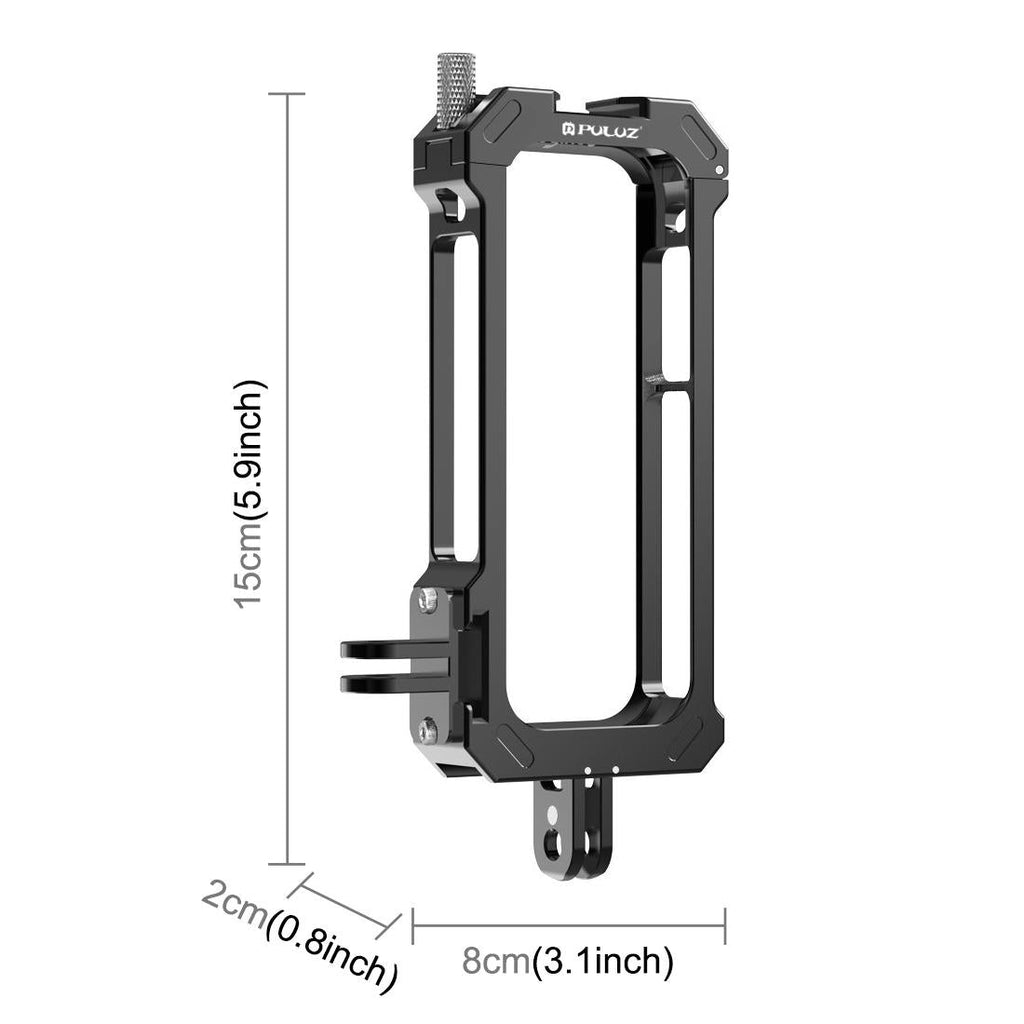 Metal Protective Cage for Insta360 X3 with Cold Shoe and Tripod Adapter