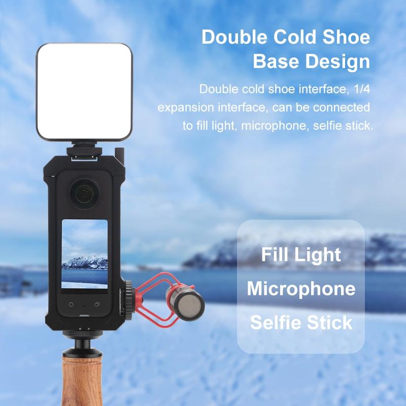 Metal Protective Cage for Insta360 X3 with Cold Shoe and Tripod Adapter