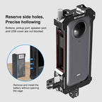 Metal Protective Cage for Insta360 X3 with Cold Shoe and Tripod Adapter