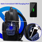 Waterproof Anti-Theft Usb Shoulder Bag - Large Capacity - 28X19X42Cm - Black