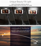 3-axis Gimbal Stabilizer with Tripod Mount & Fill Light for Smartphones - Black