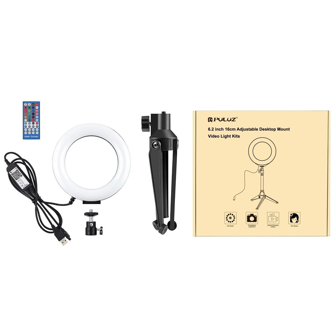 6.2 Rgbw Led Ring Light with Tripod and Remote Control