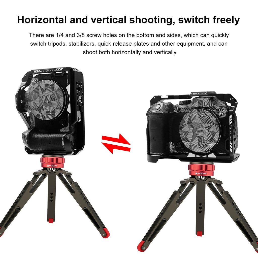 Metal Camera Cage For Canon Eos R7 Stabilizer Rig - Black