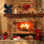 Efficient 4-blade Heat-powered Stove Fan - Aluminum - Black
