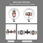 10.2 Dual Phone Tripod with Usb Ring Light & Remote