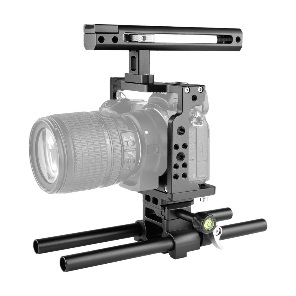 Video Camera Cage Stabilizer With Handle And Rail Rod For Nikon Z6 / Z7