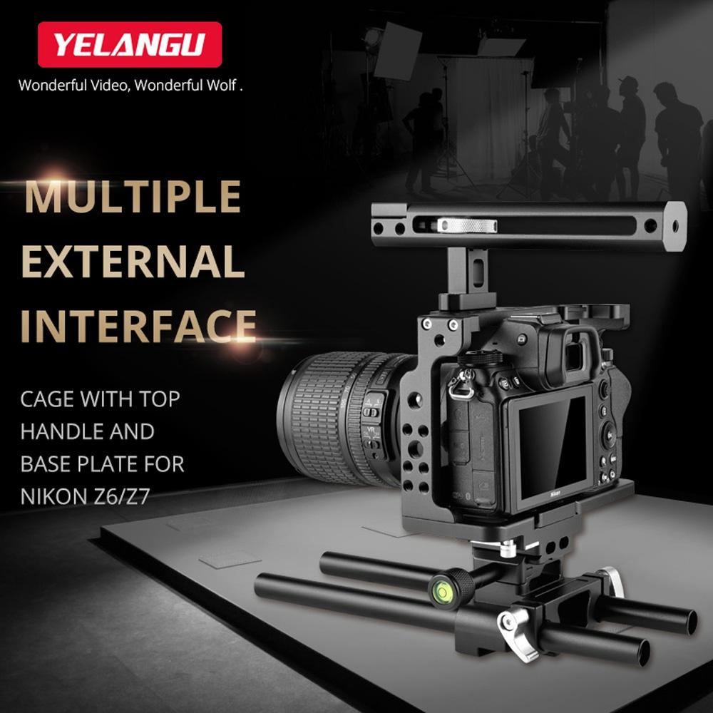 Video Camera Cage Stabilizer With Handle And Rail Rod For Nikon Z6 / Z7