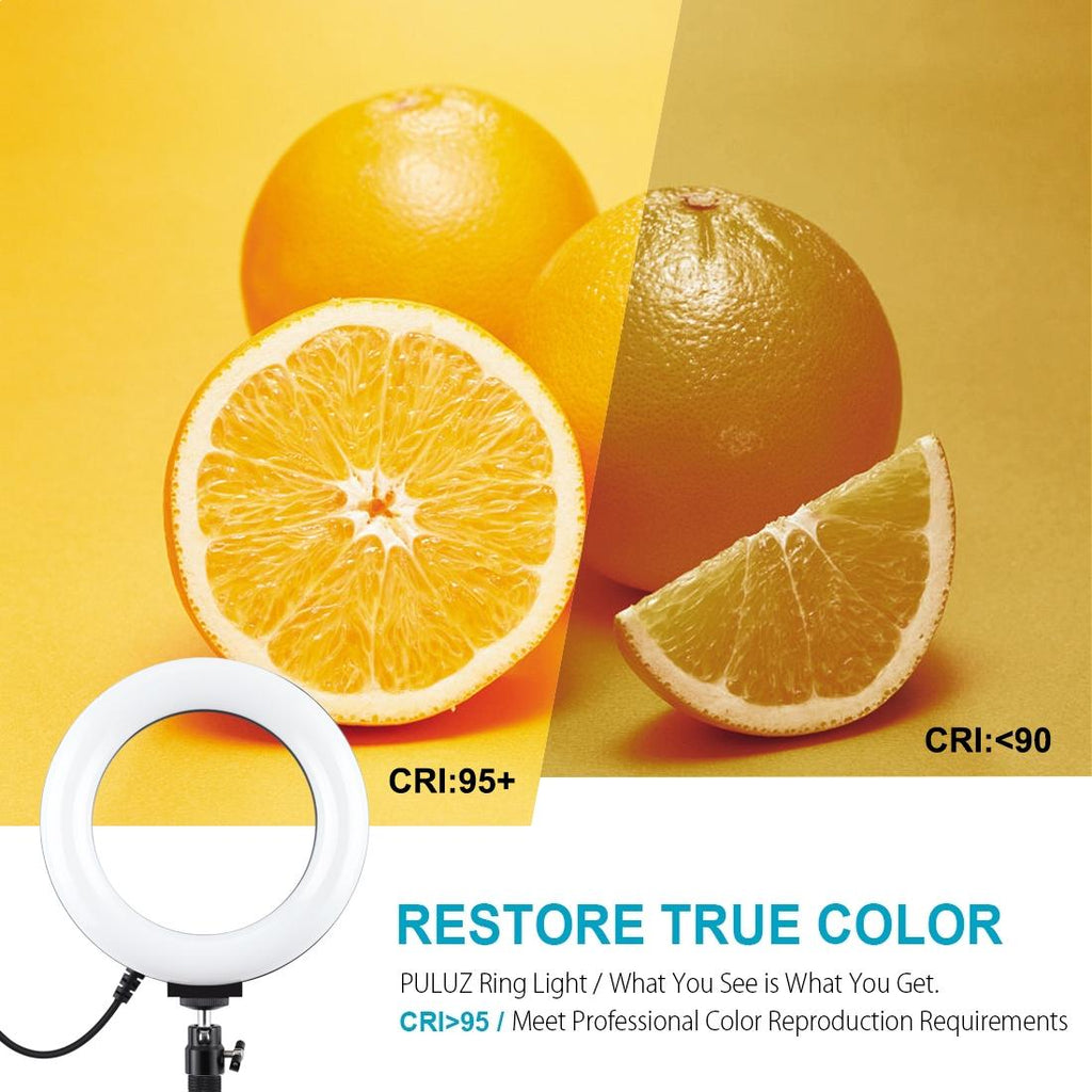 Usb 10 Modes 8 Colour Led Ring Light with Tripod Mount - 6.2 Inch Diameter