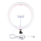 30cm Usb Dual Colour Led Ring Light with Phone Clamp - Black